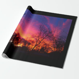 Cadeau Papier d'emballage de coucher du soleil ardent