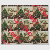 Cadeau Papier d'emballage de couleur de Noël de zombi (Plat)