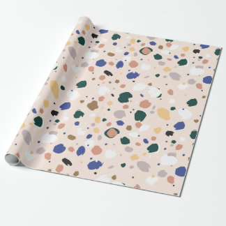 Cadeau Papier d'emballage de couleurs de motif heureux de