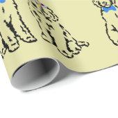 Cadeau Papier d'emballage de couples de chien de (Coin rond)
