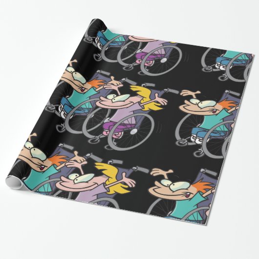 Cadeau Papier d'emballage de course de fauteuil roulant (Déroulé)