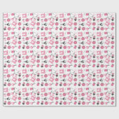 Cadeau Papier d'emballage de couture rose de motif de (Plat)