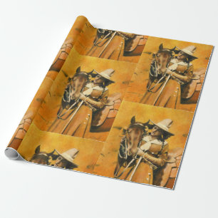 Cadeau Papier d'emballage de cow-girl vintage