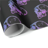 Cadeau Papier d'emballage de crâne pourpre (Coin rond)