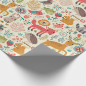 Cadeau Papier d'emballage de créatures de forêt - matte (Coin)