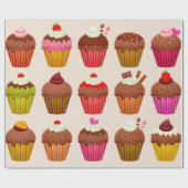 Cadeau papier d'emballage de cupcakes (Plat)