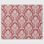 Cadeau Papier d'emballage de damassé florale blanche et (Plat)