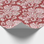 Cadeau Papier d'emballage de damassé florale blanche et (Coin)