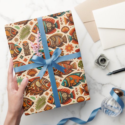 Cadeau Papier d'emballage de design Boho Fish (Cadeaux)