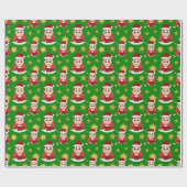 Cadeau Papier d'emballage de dessin animé de Noël (Plat)