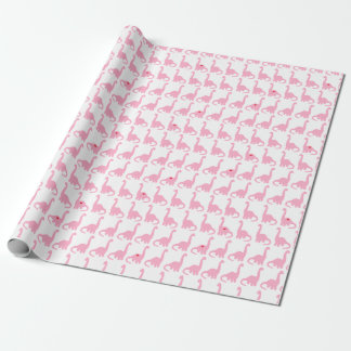 Cadeau Papier d'emballage de dinosaure rose