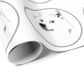 Cadeau Papier d'emballage de dogecoin subtil (Coin rond)