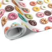 Cadeau papier d'emballage de donut (Coin rond)