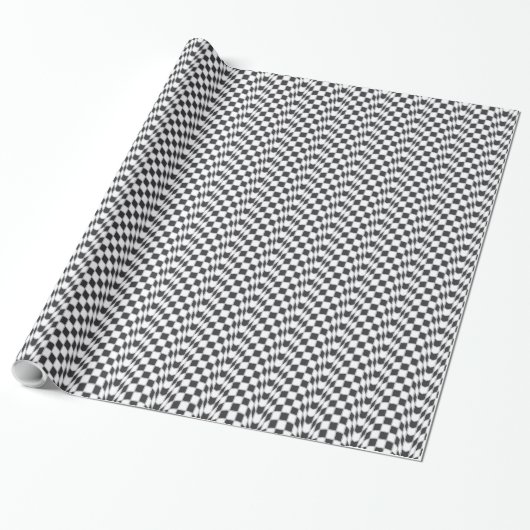 Cadeau Papier d'emballage de drapeau Checkered (Déroulé)
