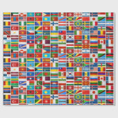 Cadeau Papier d'emballage de drapeaux du monde (Plat)