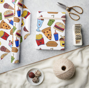 Cadeau Papier d'emballage de fast-food drôle