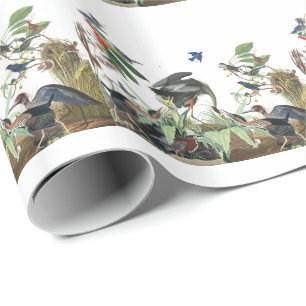 Cadeau Papier d'emballage de faune d'oiseaux de collage