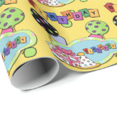 Cadeau Papier d'emballage de fête d'anniversaire de (Coin rond)