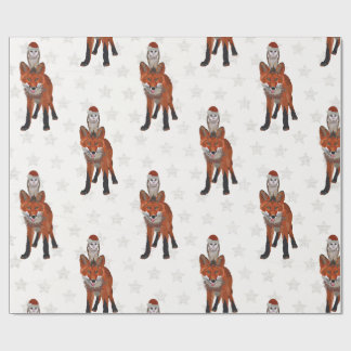 Cadeau Papier d'emballage DE FÊTE de RENARD et de HIBOU