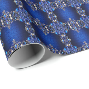 Cadeau Papier d'emballage de fête décoratif bleu