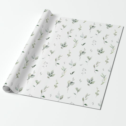 Cadeau Papier d'emballage de feuillage de verdure (Déroulé)