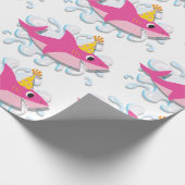 Cadeau Papier d'emballage de fille de bébé rose de requin (Coin)