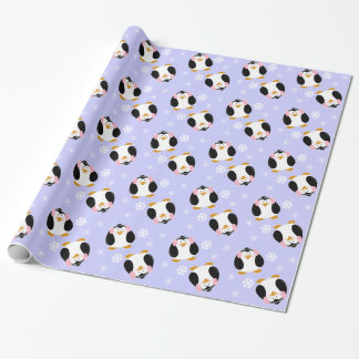 Cadeau Papier d'emballage de fille de pingouin (lilas)