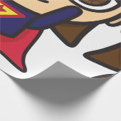 Cadeau Papier d'emballage de fille de super héros (Coin)