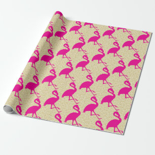 Cadeau Papier d'emballage de Flamant rose de roses indien