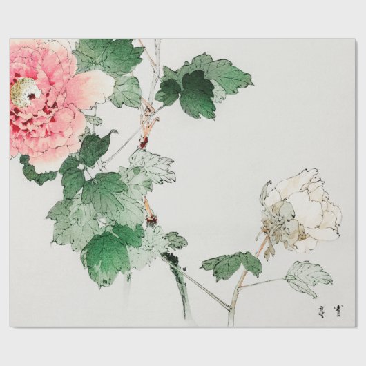 Cadeau Papier d'emballage de FLEUR d'IMPRESSION JAPONAIS (Plat)