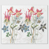 Cadeau Papier d'emballage de fleurs de Columbine (Plat)