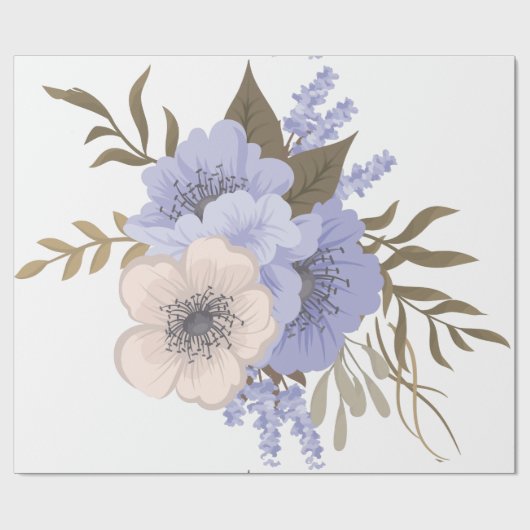 Cadeau papier d'emballage de fleurs de temps de printemps (Plat)