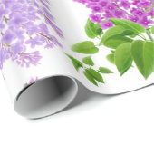 Cadeau Papier d'emballage de fleurs lilas pourpres de (Coin rond)