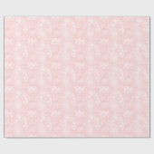 Cadeau Papier d'emballage de flocons de neige roses (Plat)