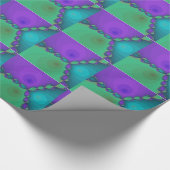 Cadeau Papier d'emballage de fractale pourpre de vert (Coin)