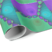 Cadeau Papier d'emballage de fractale pourpre de vert (Coin rond)