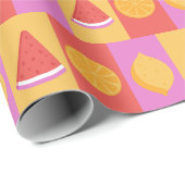Cadeau Papier d'emballage de fruits d'été (Coin rond)