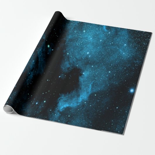 Cadeau Papier d'emballage de galaxie bleue (Déroulé)
