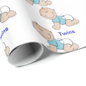 Cadeau Papier d'emballage de garçon jumeau (Coin rond)
