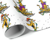 Cadeau Papier d'emballage de girafe de Noël (Coin rond)