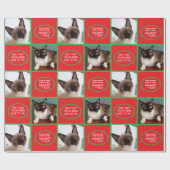 Cadeau Papier d'emballage de griffes de Père Noël de chat (Plat)