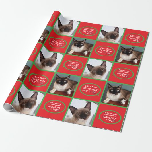 Cadeau Papier d'emballage de griffes de Père Noël de chat (Déroulé)