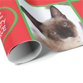 Cadeau Papier d'emballage de griffes de Père Noël de chat (Coin rond)
