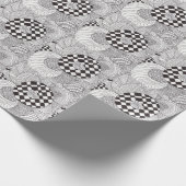 Cadeau Papier d'emballage de griffonnage abstrait noir et (Coin)