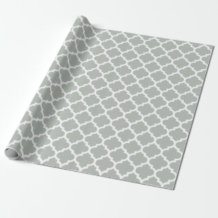 Cadeau Papier d'emballage de gris argenté de Quatrefoil
