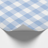 Cadeau Papier d'emballage de guingan bleu-clair et blanc (Coin)