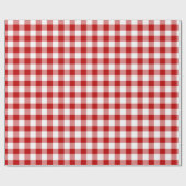Cadeau Papier d'emballage de guingan rouge et blanc (Plat)