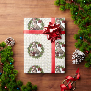 Cadeau Papier d'emballage de guirlande de Père Noël d'