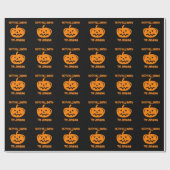 Cadeau Papier d'emballage de Halloween de citrouille fait (Plat)