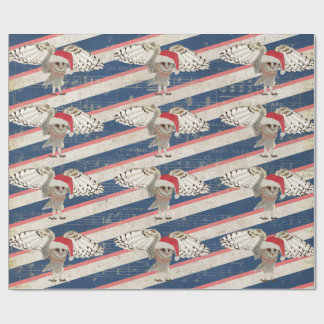 Cadeau Papier d'emballage de HIBOU de NOËL